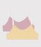 Pack of stripy cotton bra tops for children multicolor