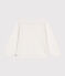Children's cotton cardigan with a decorative stitch pattern MARSHMALLOW white