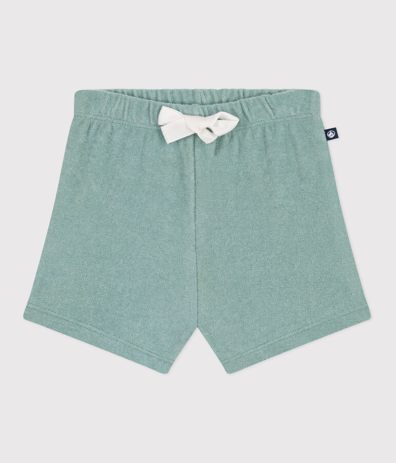 Babies' cotton terry shorts green