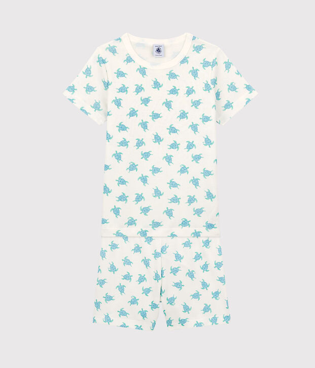 Unisex Children's Cotton Short Pyjamas white/multicolor