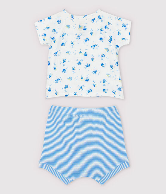 Babies' Blue Organic Cotton Easy-Care Clothing - 2-Pack MARSHMALLOW white/MULTICO white