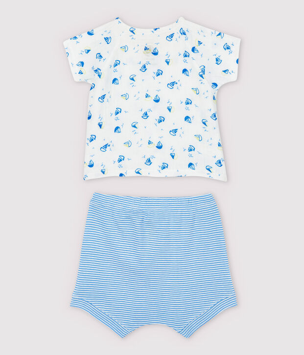 Babies' Blue Organic Cotton Easy-Care Clothing - 2-Pack white/multicolor