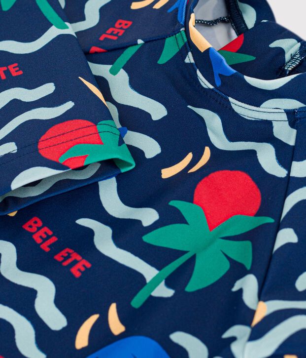 Babies' printed UV protection T-shirt blue/multicolor