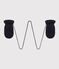 Babies' knitted mittens lined in polar fleece SMOKING blue