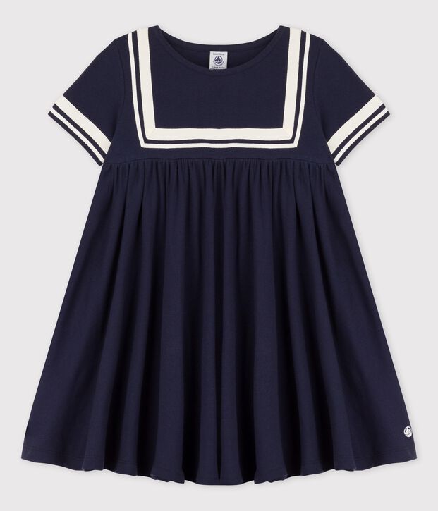 Girls' Short-Sleeved Organic Cotton Dress SMOKING
