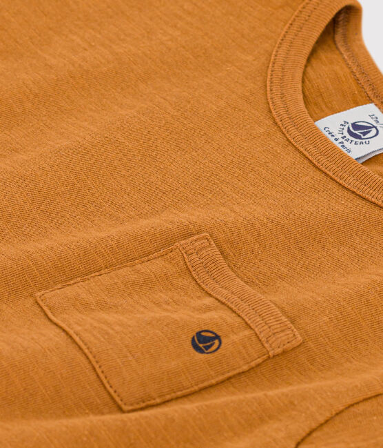 Babies' Short-Sleeved Slub Jersey T-Shirt TOAST brown