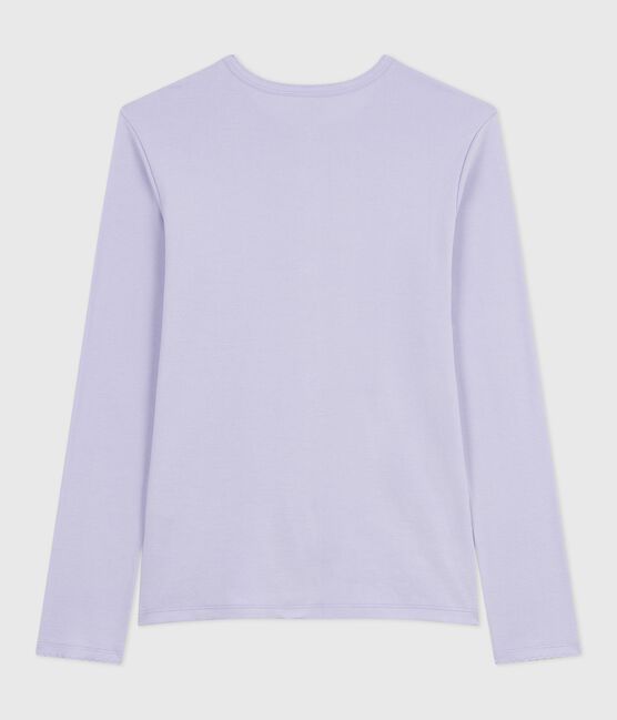 Women's Iconic long-sleeved cotton cocotte stitch T-shirt PARME purple