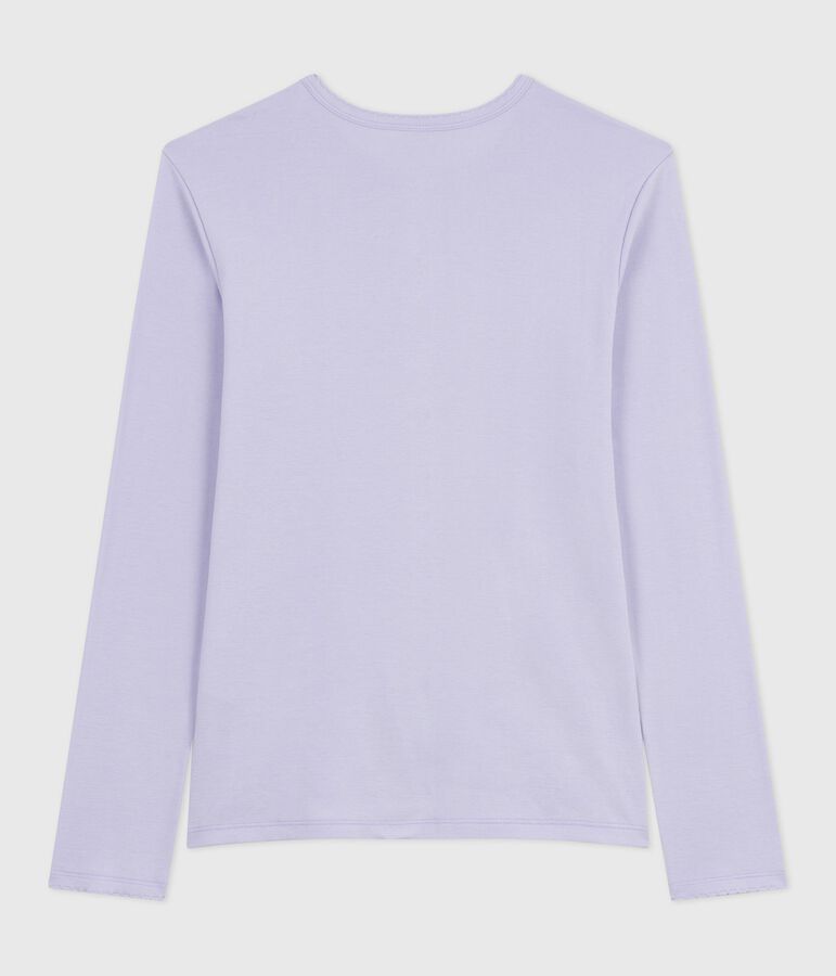Women's Iconic long-sleeved cotton cocotte stitch T-shirt purple