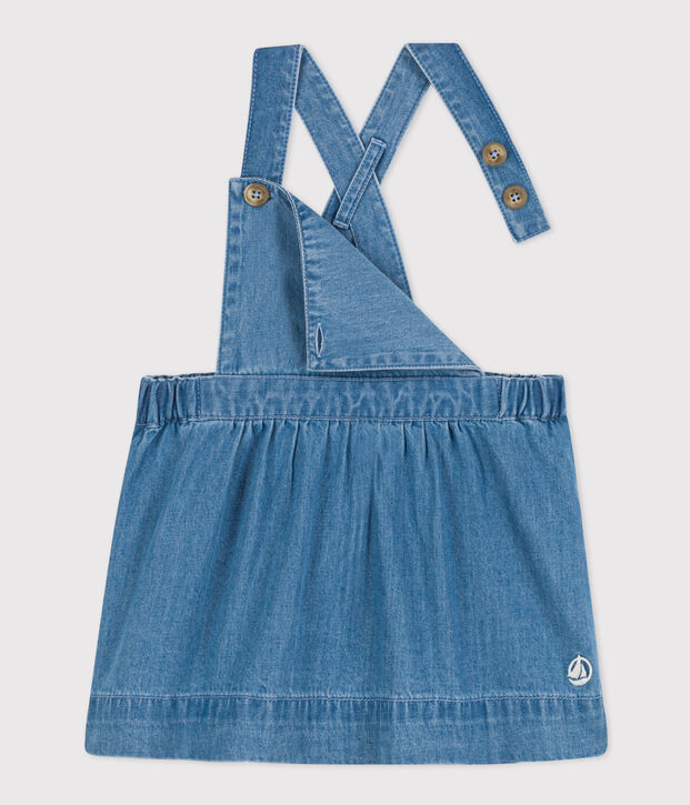 Babies' Sleeveless Light Denim Dress blue