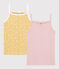 Girls' Floral Print Organic Cotton Vest Tops - 2-Pack variante 1