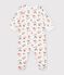Babies' animal-print fleece pyjamas white/multicolor