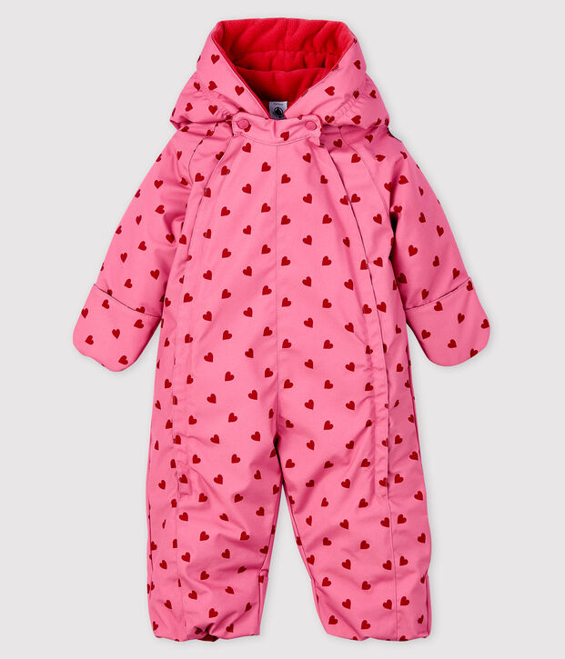 Baby girl's snowsuit pink/red