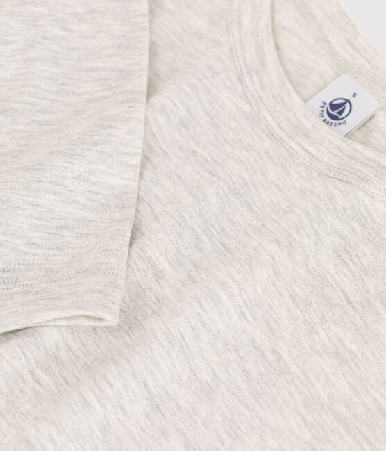 Women's Warm Iconic Round Neck Cotton T-Shirt BELUGA CHINE grey