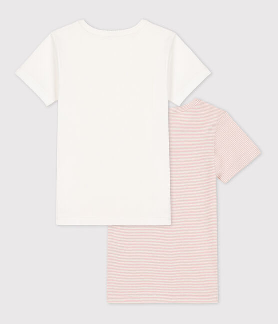 Girls' Short-Sleeved Pinstriped Cotton T-shirt - 2-Pack variante 1