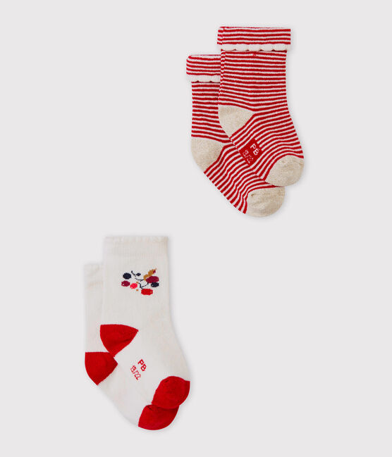 Set of 2 pairs of baby girl's socks variante 2