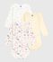 Pack of babies' long-sleeved floral-print cotton bodies variante 1