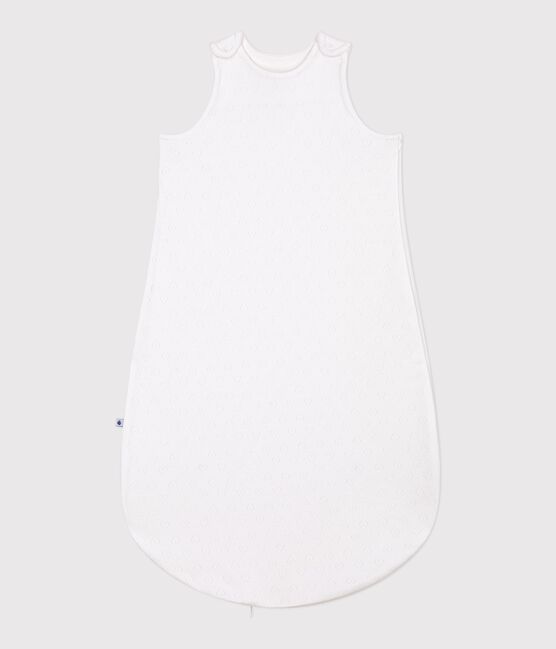 Baby sleeping bag in openwork cotton with hearts 0.5 TOG MARSHMALLOW white