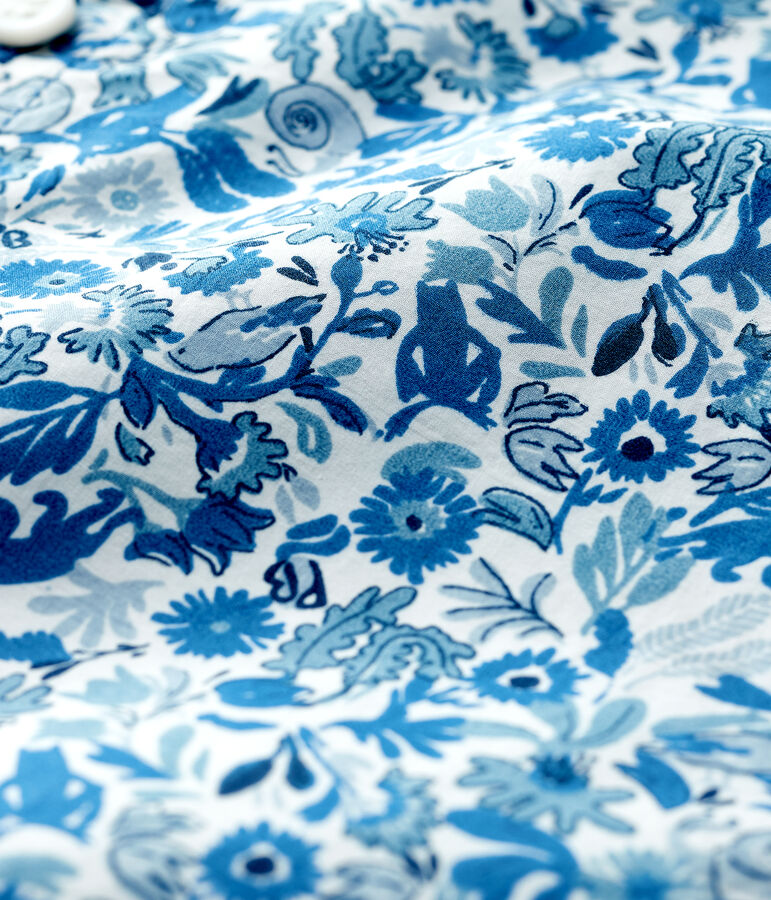 Baby Boys' Long-Sleeved Poplin Shirt white/multicolor