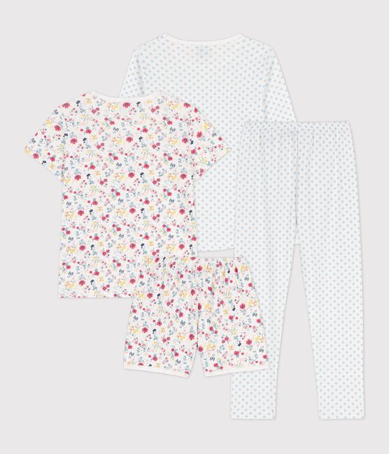 Girls' Blue Polka Dot and Floral Cotton Pyjamas - 2-Pack variante 1