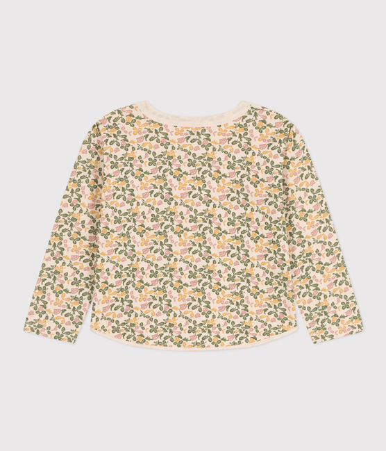 Girls' long-sleeved T-shirt in printed tube knit AVALANCHE white/MULTICO
