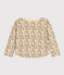 Girls' long-sleeved T-shirt in printed tube knit AVALANCHE white/MULTICO