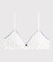 Girls' Mini Hearts Padded Bra MARSHMALLOW white/MEDIEVAL blue