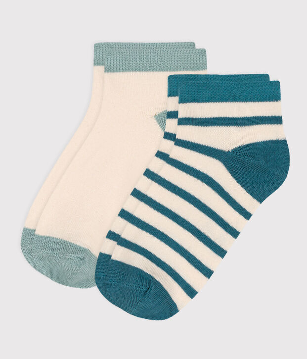 Pairs of children's stripy cotton socks - 2-pack multicolor