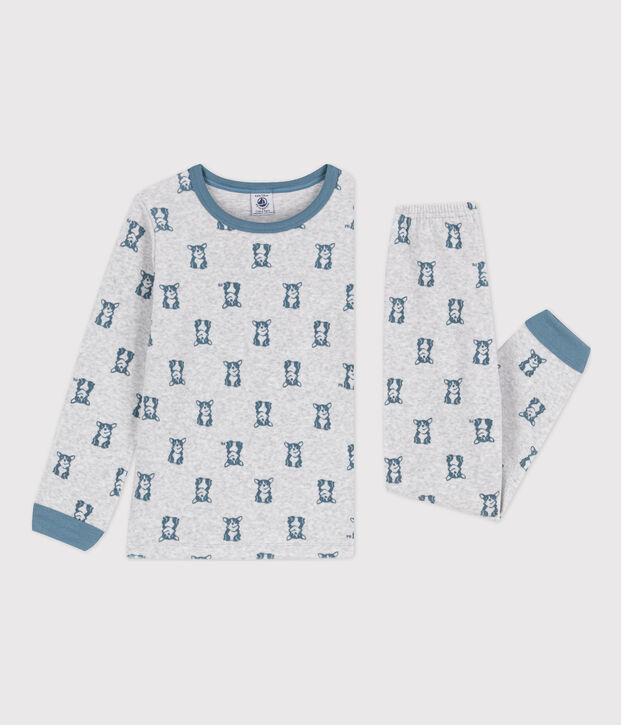 Children's velour pyjamas grey/blue