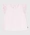 Babies' short-sleeved plain cotton T-shirt pink