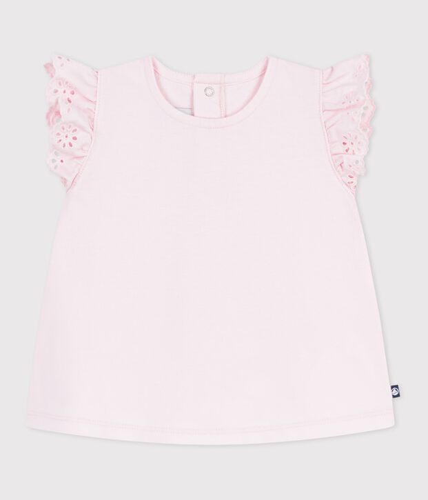Babies' short-sleeved plain cotton T-shirt BARELY