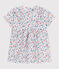 Babies' short-sleeved floral print cotton dress MARSHMALLOW white/MULTICO white