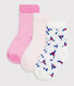 Babies' floral-print cotton socks - 3-Pack