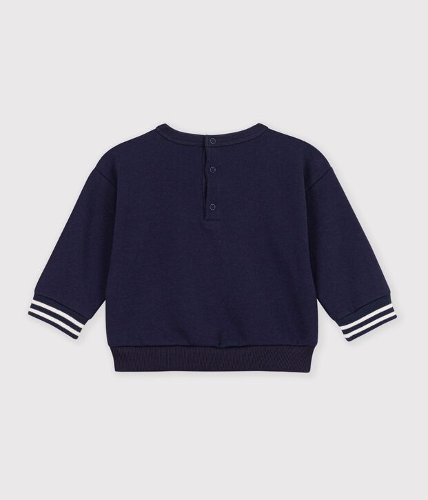 Babies' plain cotton sweatshirt with a badge SMOKING