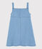 Girls' Denim Fleece Dungaree Dress DENIM CLAIR blue