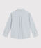 Children's stripy cotton shirt MILK green/GOBELIN