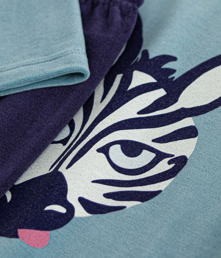 Children's velour pyjamas blue/blue