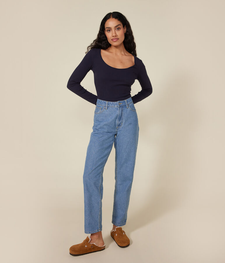 Women's cotton and in elastane bodysuit SMOKING blue