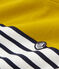 Women's short-sleeved stripy breton top BAMBOO yellow/MARSHMALLOW white/SMOKING