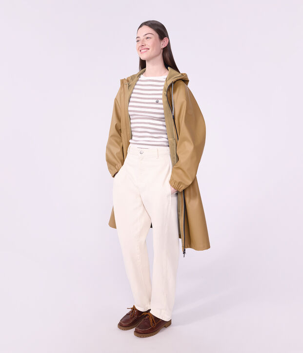Women's long raincoat in two colours LATTE