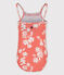 Girls' One-Piece Print Swimsuit PAPAYE pink/MARSHMALLOW