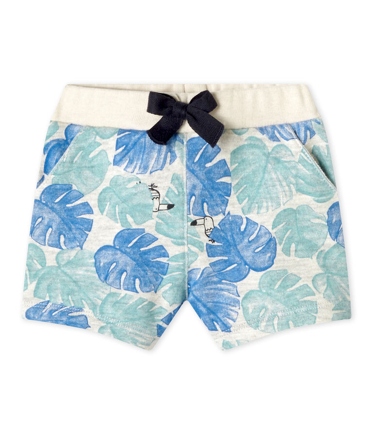 Baby boy's print shorts BELUGA grey/MULTICO white