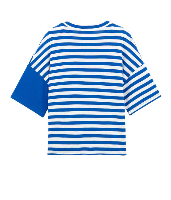 Short-sleeved T-shirt PERSE blue/MARSHMALLOW white