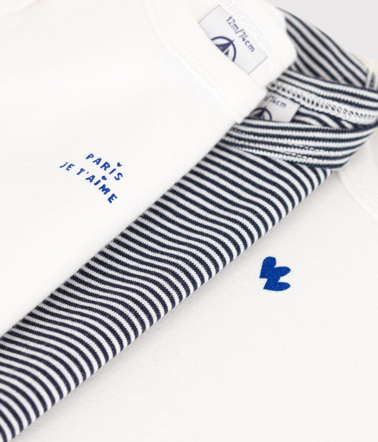 Babies' short-sleeved cotton bodysuits - 3-pack multicolor