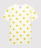 Women's Heart Round-Neck Cotton T-Shirt MARSHMALLOW white/OCRE yellow
