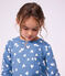 Children's fleece pyjamas with hearts blue/white