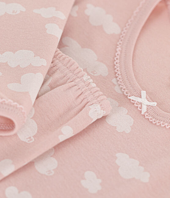 Children's Cloud Print Cotton Pyjamas SALINE /MARSHMALLOW