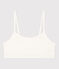 Women's Plain Cotton and Elastane Bra MARSHMALLOW white