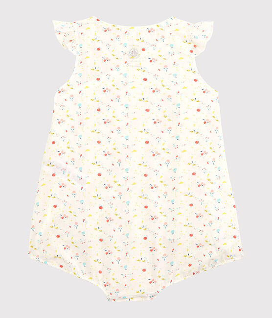 Baby Girls' Floral Organic Cotton Woven Tube Knit Playsuit MARSHMALLOW white/MULTICO white