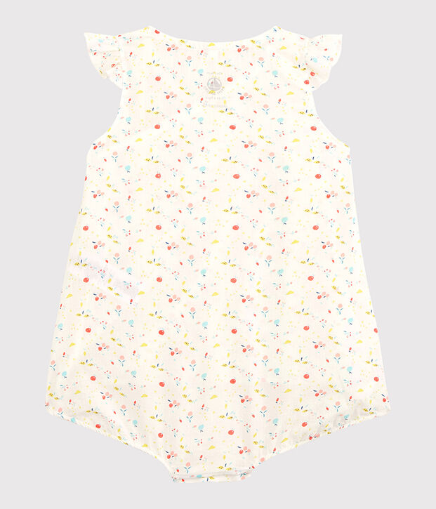 Baby Girls' Floral Organic Cotton Woven Tube Knit Playsuit white/multicolor