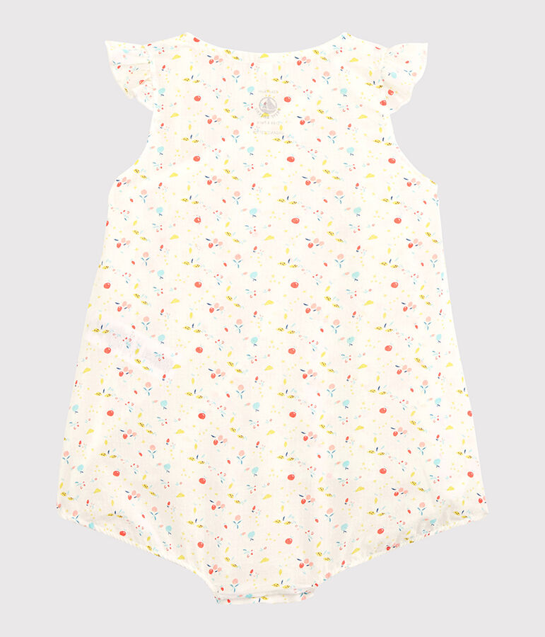 Baby Girls' Floral Organic Cotton Woven Tube Knit Playsuit MARSHMALLOW white/MULTICO white